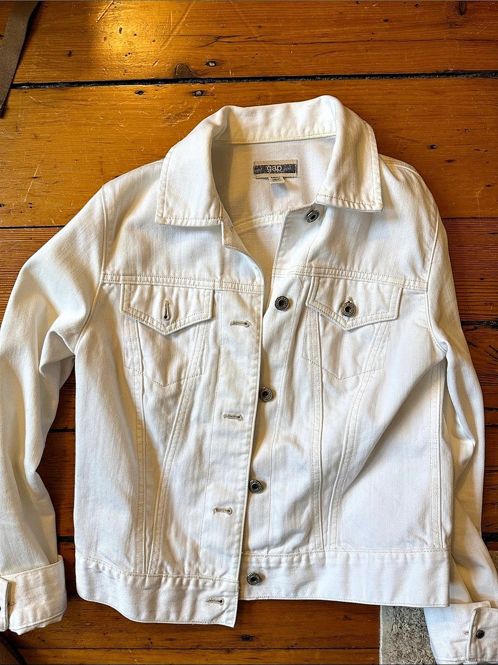 Gap White Denim Jacket Small
